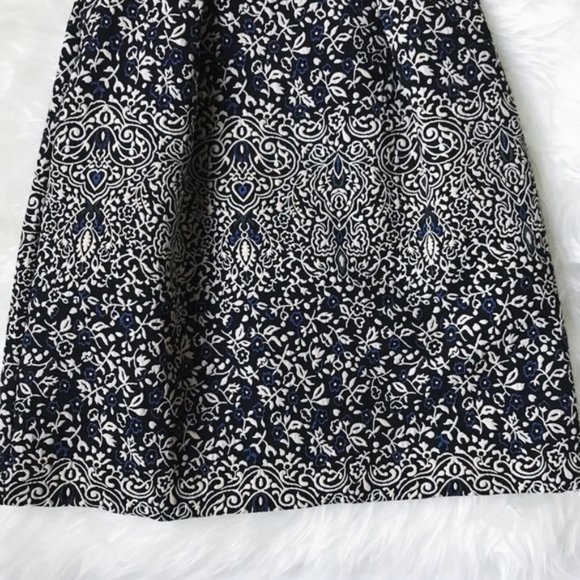 NWT H&M Blue Black White Jacquard Dress - Picture 3 of 7